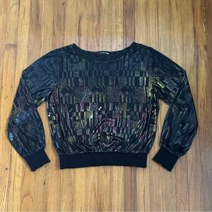 Vintage 80’s Black and Gold Women's Top